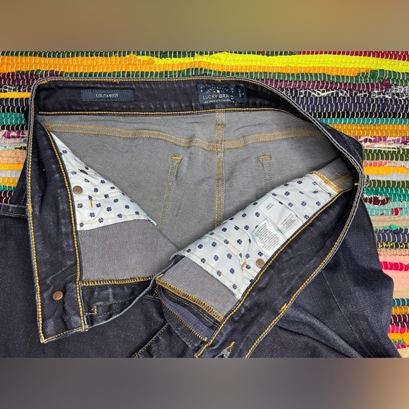 Lucky Brand Lolita Boot Size 14 Long Bootcut Dark Stretch Denim - Picture 8 of 10